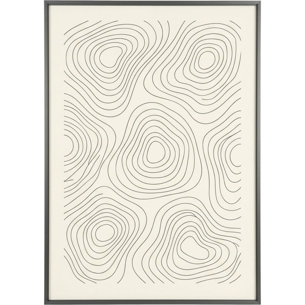 Rutly Topographic Contour Wall Art Print 18 × 24 in Graphite Frame - Product view