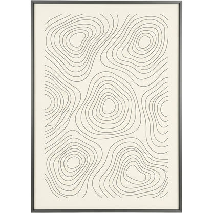 Rutly Topographic Contour Wall Art Print 18 × 24 in Graphite Frame - Product view