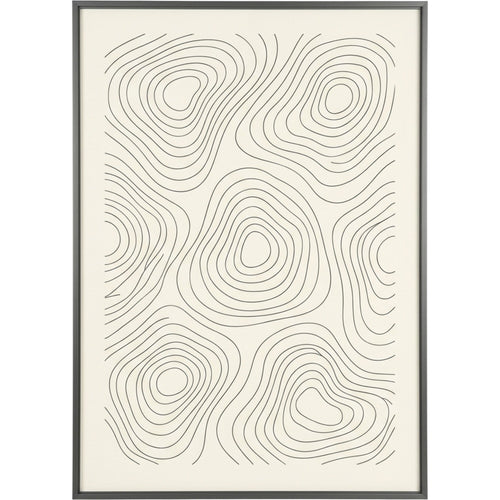 Rutly Topographic Contour Wall Art Print 18 × 24 in Graphite Frame - Product view