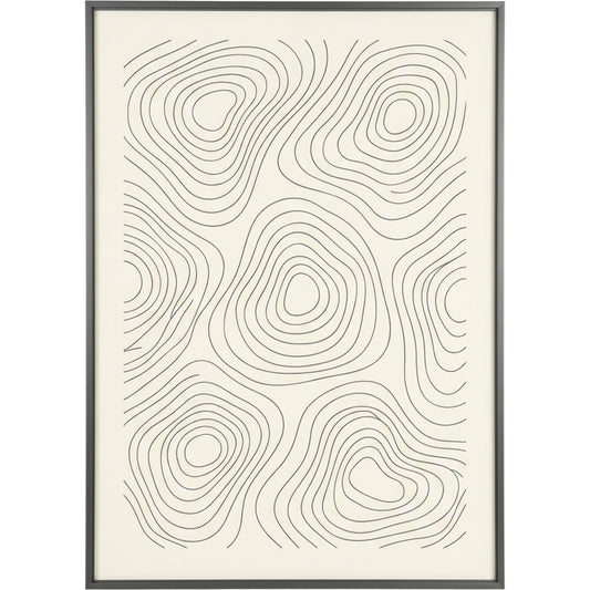 Rutly Topographic Contour Wall Art Print 18 × 24 in Graphite Frame - Product view