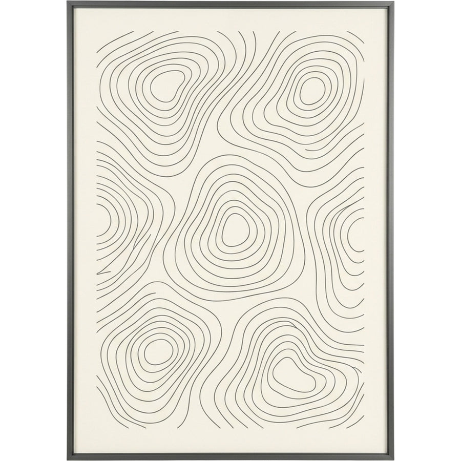 Rutly Topographic Contour Wall Art Print 18 × 24 in Graphite Frame
