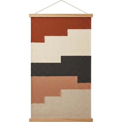 Rutly Woven Stepped Band Wall Hanging 20 × 36 in Oak Rails - Product view